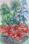 1970s Red Dahlia Garden Landscape by Doris Warner For Sale - Image 5 of 5