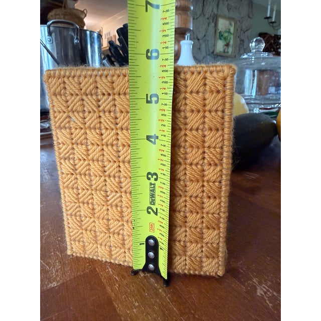 Early 21st Century Handmade Burnt Yellow Tissue Cover For Sale - Image 5 of 6