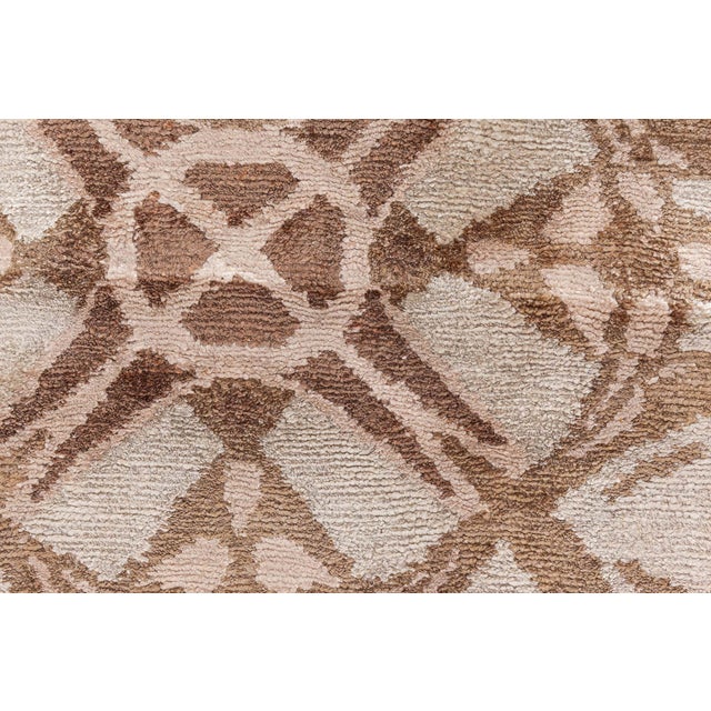 Modern Modern Tibetan Silk Rug – “Cinnamon Lattice” Design by Doris Leslie Blau For Sale - Image 3 of 9
