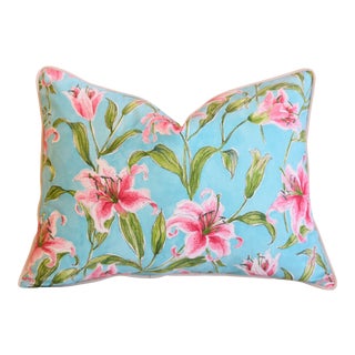 P Kaufmann Lifestyles Monet's Lily Floral Feather/Down Pillow 24" X 18" For Sale