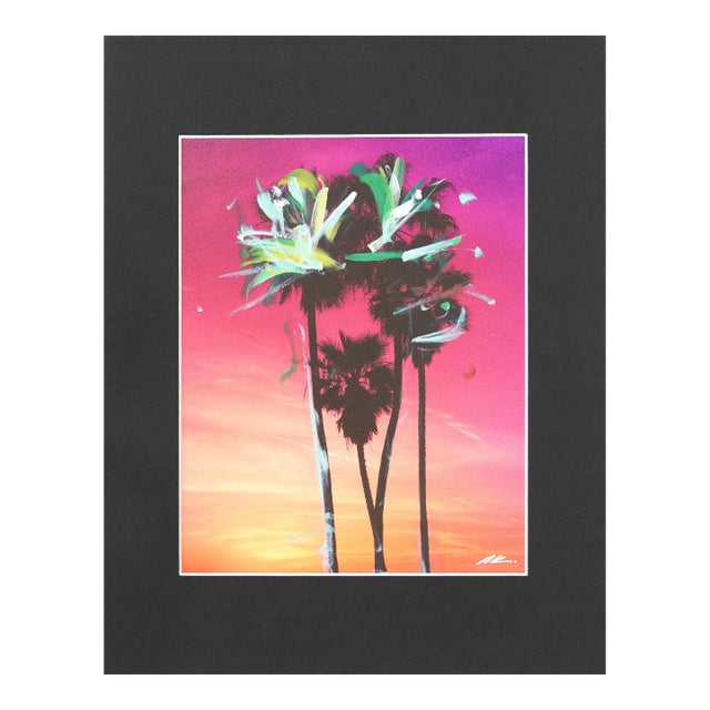 Palms 2 IV - Color Drenched Sunset Still Life Photography Mixed Media Artwork by Pete Kasprzak For Sale