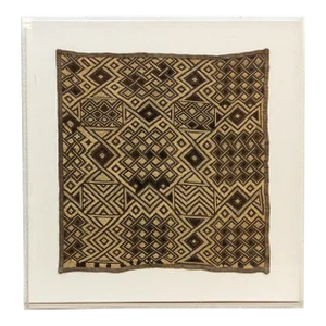 Antique Kuba People Framed Textile