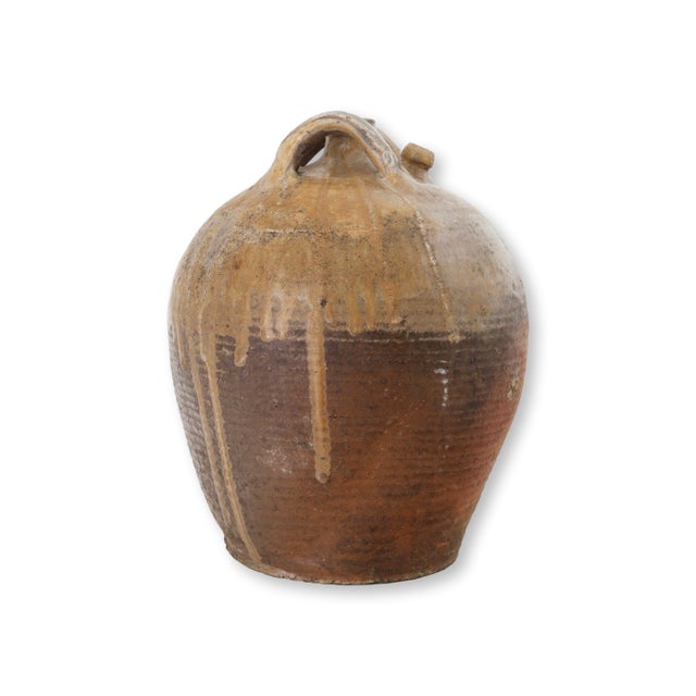 Late 19th Century Antique French Glazed Terracotta Jug For Sale - Image 5 of 6