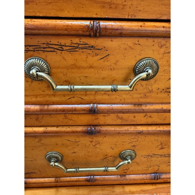 Brown Late 20th Century Aesthetic Style Faux Bamboo Chest of Drawers For Sale - Image 8 of 12