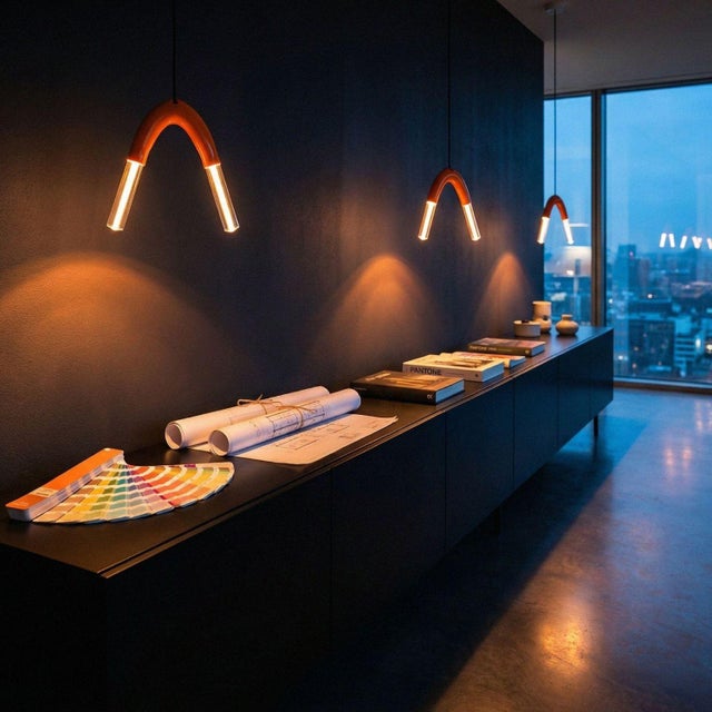 Bend 02 Double Pendant Light by Joe Zander For Sale - Image 9 of 11