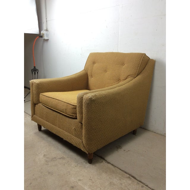 Mid-Century Modern Mid Century Modern Lounge Chair With Vintage Yellow Upholstery For Sale - Image 3 of 18