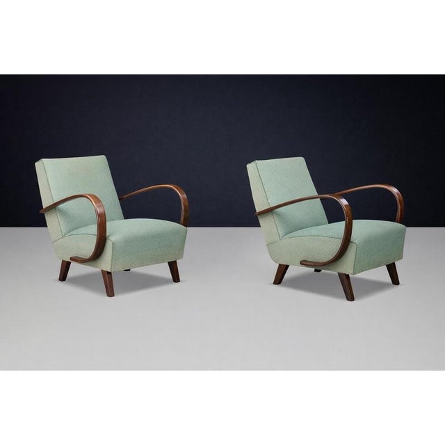 1940s Art Deco Bentwood Lounge Chairs from Jindřich Halabala, 1940s, Set of 2 For Sale - Image 5 of 10
