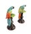Italian Pair of Italian Majolica Ceramic Parrot Sculptures on Pedestals For Sale - Image 3 of 12