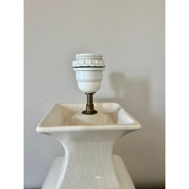 Vintage Crackle Glaze Ceramic Table Lamp, France, 1970s For Sale - Image 13 of 16
