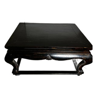 Antique Chinese Black Lacquer Low Table For Sale