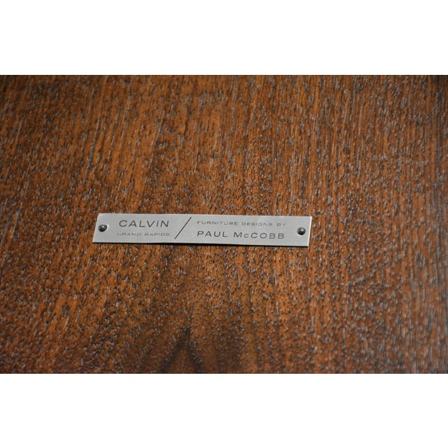 Brown 1960s Paul McCobb Walnut and Aluminum End Tables - A Pair For Sale - Image 8 of 8