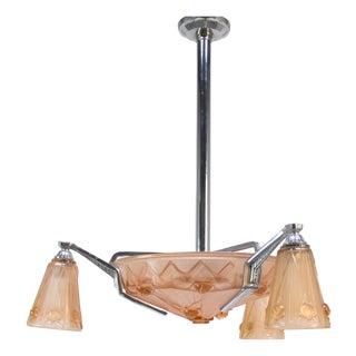 Art Deco Chandelier by Jean Gauthier for EJG, 1930s For Sale