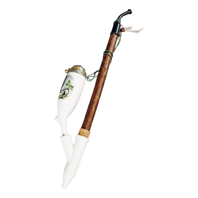 Black Forest Porcelain Tobacco Pipe with Capercaillie, 1950s For Sale