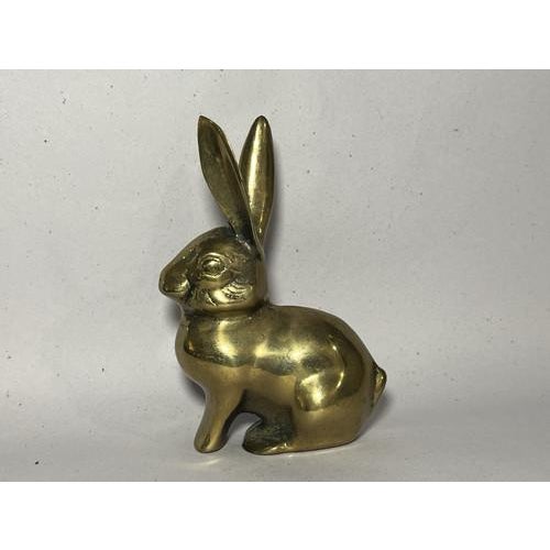 Vintage Solid Brass Bunny Rabbit Figurine For Sale - Image 12 of 12