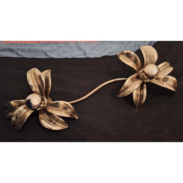 Brass Organically Shaped Double Wall Light, 1970s For Sale - Image 5 of 15