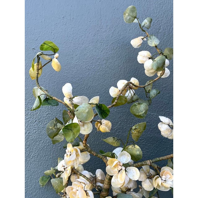 Mid-Century Modern Vintage Regency Shell Flower Arrangement For Sale - Image 3 of 12