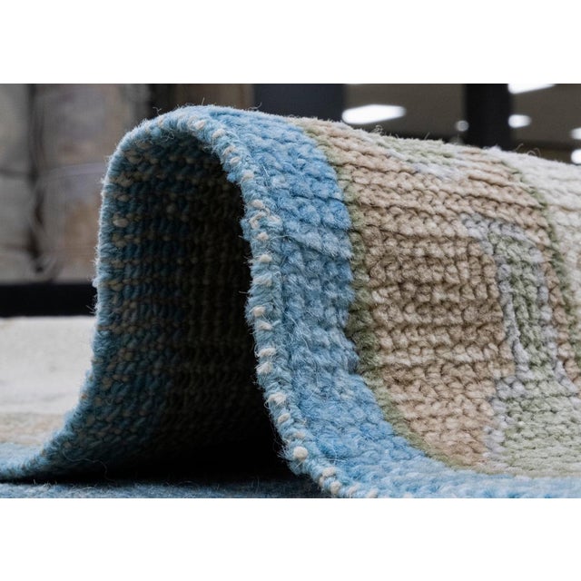 Blue Turkish Oushak Rug 9'4" x 12'7" For Sale - Image 8 of 8