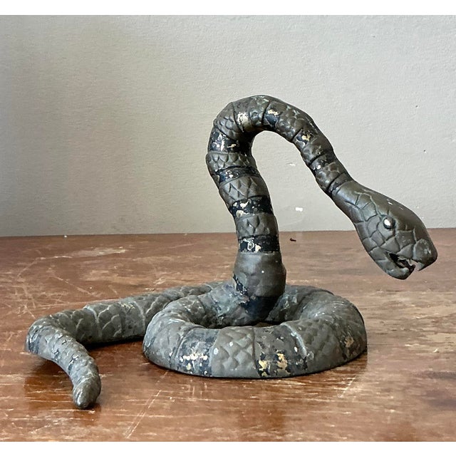Vintage Boho Bronze Snake For Sale In West Palm - Image 6 of 7