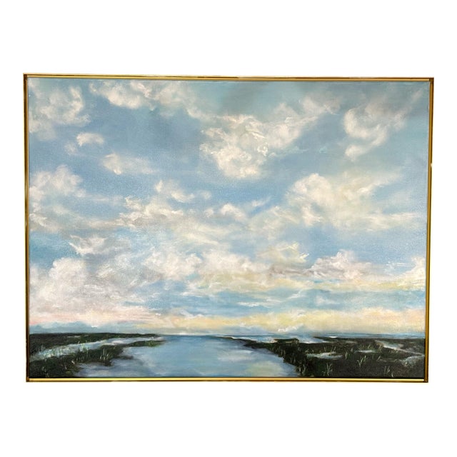 Elizabeth Berry Everglades and Clouds Oil Painting 40x30 For Sale