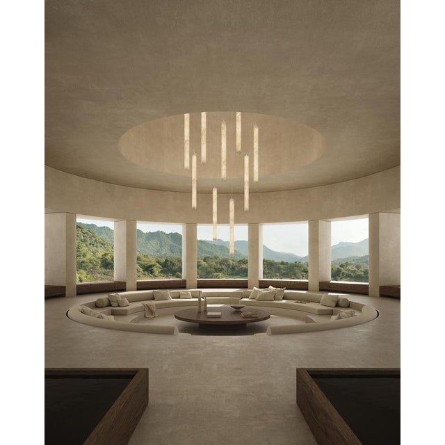 Metal Roller Vertical 90 Pendant Lamp by United Alabaster For Sale - Image 7 of 8