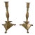 Pair of Neoclassical Brass Paw Foot Candlesticks For Sale