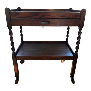 Early 1900’s Edwardian Barley Twist Tea Cart or Drinks Trolley For Sale