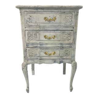 Late 19th Century French Louis XV Style Oak 3 Drawer Chest Night Stand For Sale