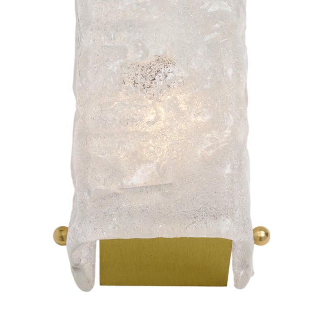 Italian Mid-Century Murano Frosted Textured Glass Wall Sconces - Set of 4 For Sale In Austin - Image 6 of 9