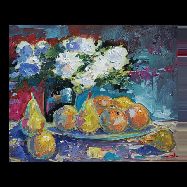 Vivek Mandalia, Fruit Bowl, Oil on Canvas For Sale - Image 4 of 4