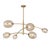 Glass Artemis Mobile Chandelier, Natural Brass with Champagne Glass For Sale - Image 7 of 7