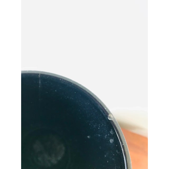 Ceramic Vintage West German Cortina Jasba Light Blue and Black Fat Lava Glaze Floor Vase For Sale - Image 7 of 7