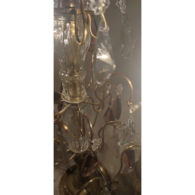 Bronze & Crystal Table Lamp, France, 1940s For Sale - Image 11 of 17
