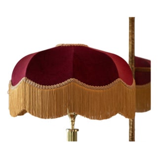 The Burgundy Fringed Lampshade - Small For Sale