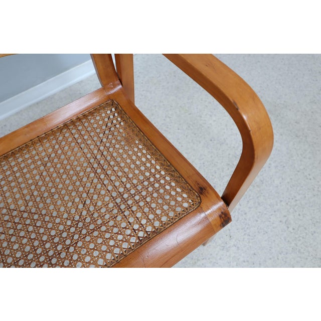 Mid-Century Vienna Straw Bench and Armchair, 1940s, Set of 3 For Sale - Image 4 of 14