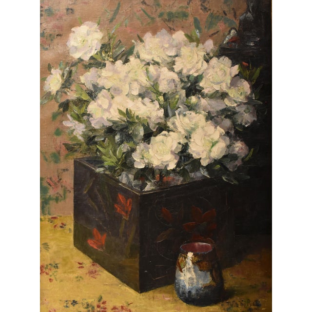 Willy Van Riet, Flowers Vase, 1923, Oil Painting on Canvas, Framed For Sale - Image 3 of 11