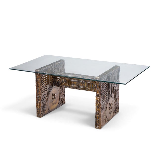 Glass Adrian Pearsall for Craft Associates Mid Century Brutalist Glass Top Dining Table For Sale - Image 7 of 7