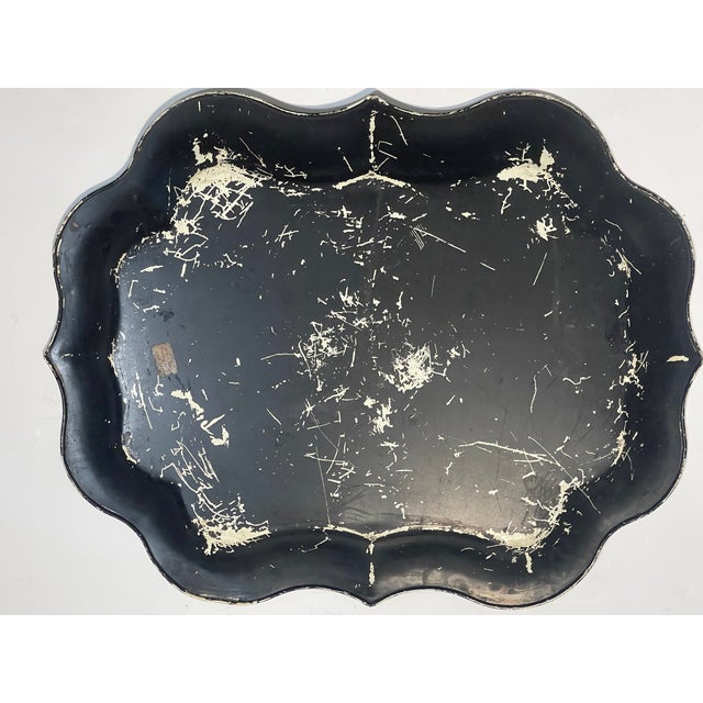 Antique Victorian American Tole Tray Handpainted Flowers For Sale In Miami - Image 6 of 7