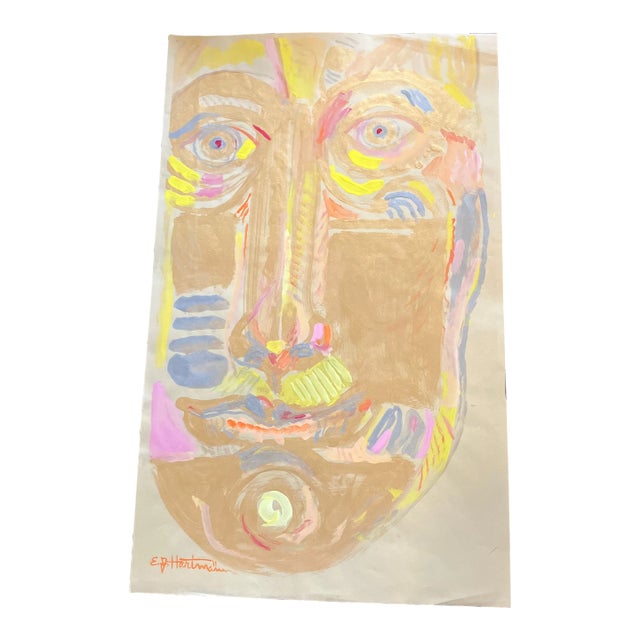 Contemporary Original e.j. Hartmann Abstract Portrait Painting For Sale