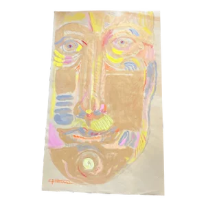 Contemporary Original e.j. Hartmann Abstract Portrait Painting