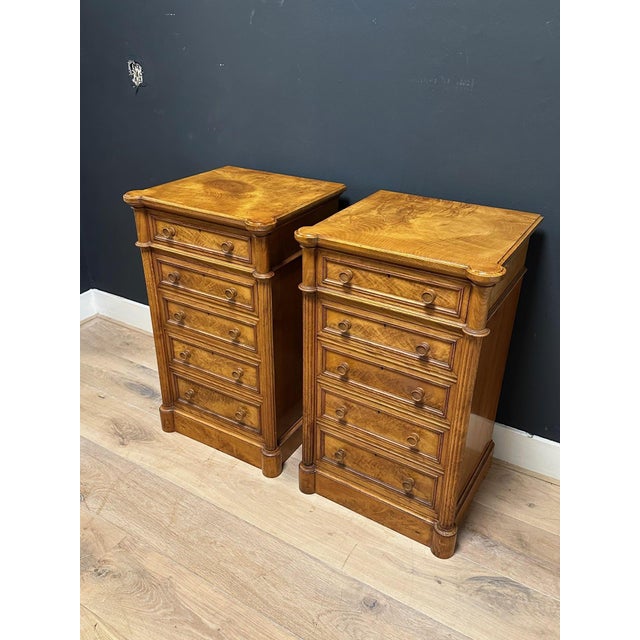 Bedside Tables in Elm, Set of 2 For Sale - Image 16 of 17