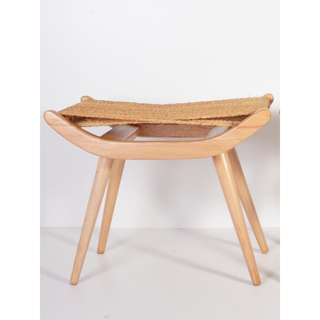 Set of Mid-Century Raffia Stools from Uluv, 1960s For Sale - Image 4 of 14