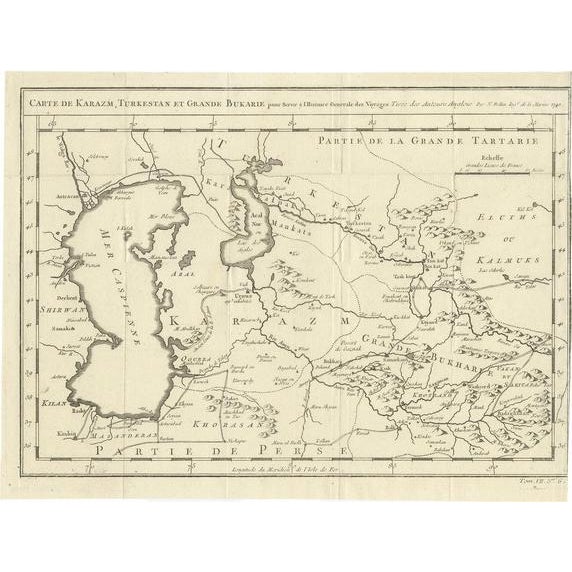 Antique Map of Turkestan, 1749 For Sale - Image 6 of 6