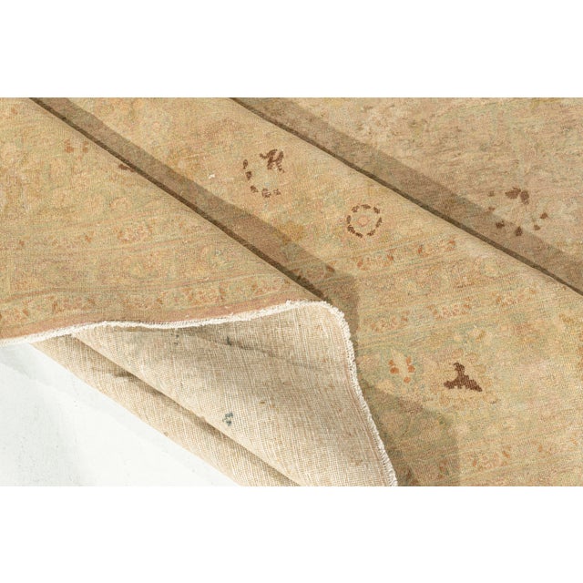 Antique Circa 1920 Tan Meshad Hand Knotted Rug 9ft 11in X 13ft 2in For Sale - Image 10 of 15