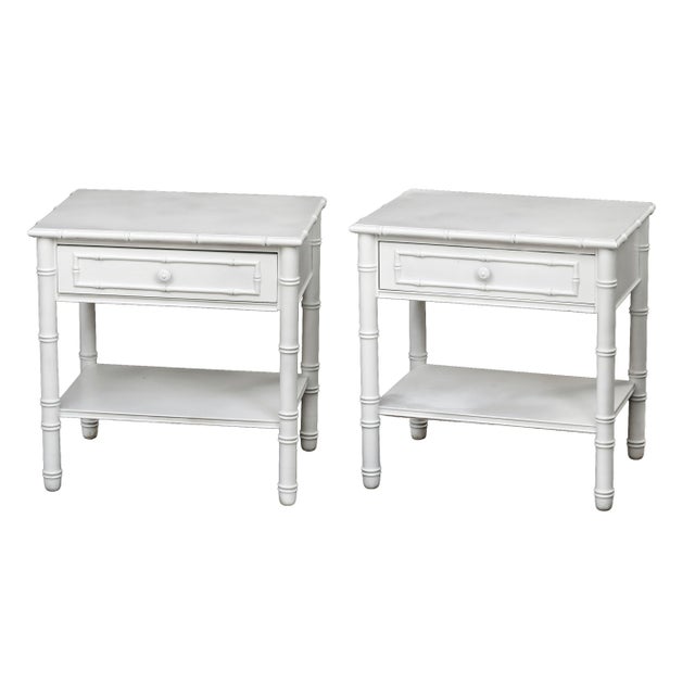 1960s Bamboo Painted Nightstands, Pair For Sale - Image 10 of 11