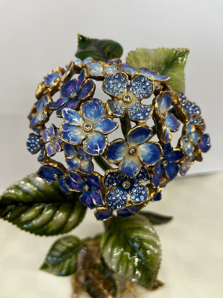 未使用　Jay Strongwater ライリー アジサイ フローラキャンドル Jay Strongwater Large Handcrafted Periwinkle Blossom Nori