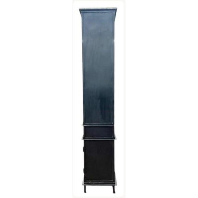 Wood Huge Industrial Open Shelf Iron & Teak Wood Glass Door Bookcase For Sale - Image 7 of 7