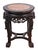 Chinese Carved Hardwood and Marble Circular Low Pedestal Table, late 19th century, the circular inset top above a carved...