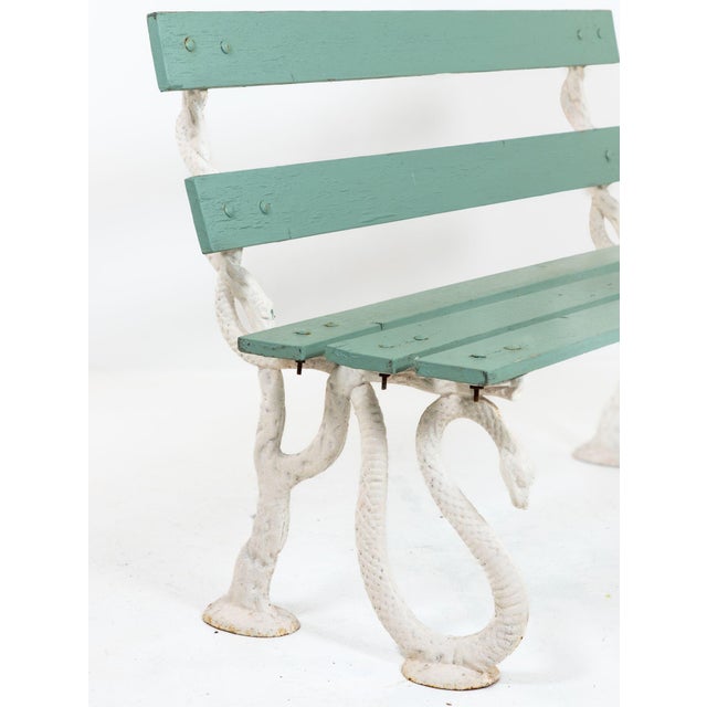 Iron Serpent and Twig Garden Bench, English Mid 20th C. For Sale - Image 4 of 16