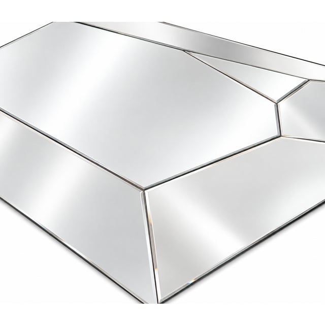 Large Italian Asymmetrical Wall Mirror with a Multi-Faceted Geometric Design, 1990s For Sale - Image 4 of 10