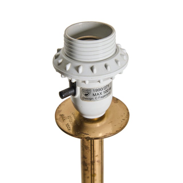 Metal Floor Lamps in Glass and Brass by Carl Fagerlund for Orrefors, 1960s, Set of 2 For Sale - Image 7 of 8